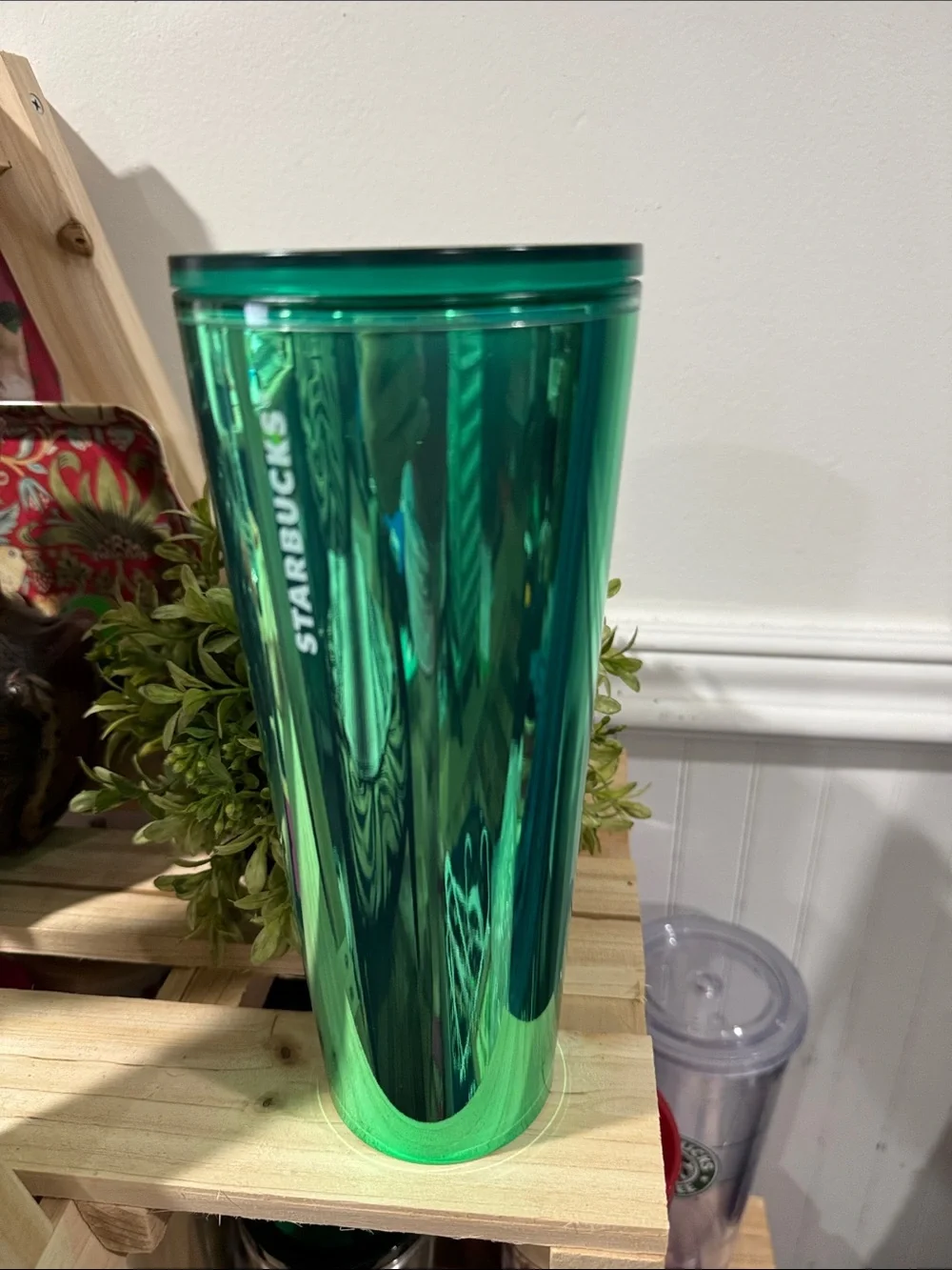 Starbucks Metallic Emerald Green Travel Tumbler 24 oz NEW
